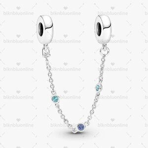 Pandora Triple Blue Stone Safety Chain